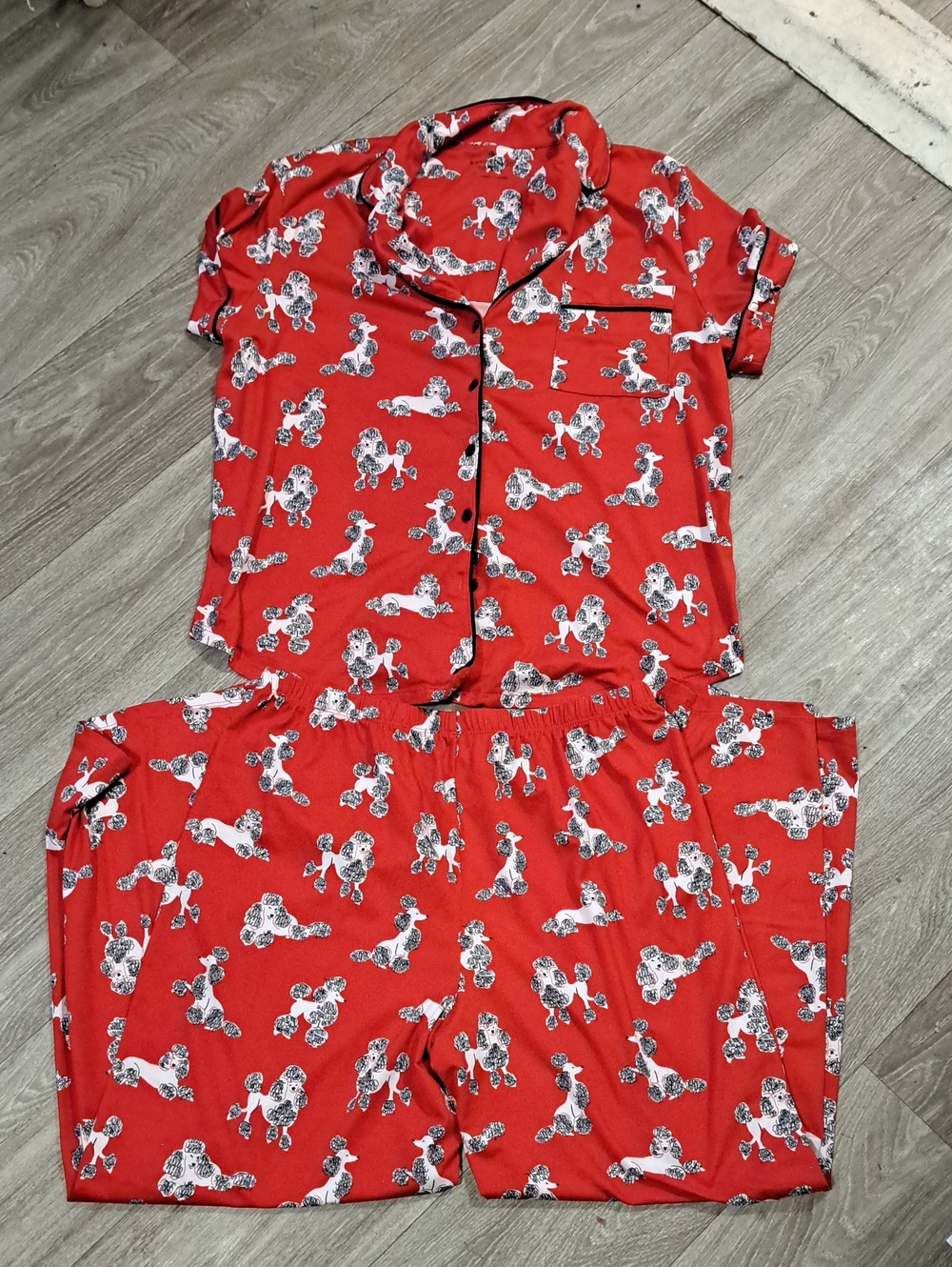 kate spade Red Poodle Print Womens Pajama Set
